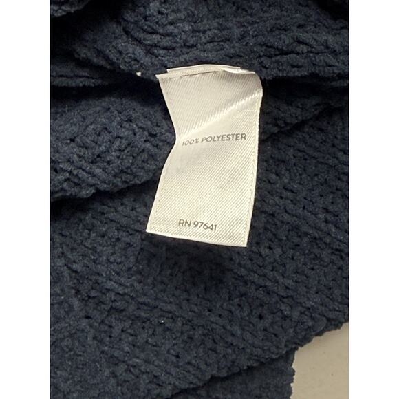 J. Jill Navy Blue Chenille Chunky Knit V-Neck Comfy Sweater Size XS Petite- New - Picture 5 of 6
